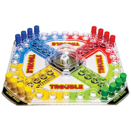 Winning Moves Classic Trouble with Retro Artwork and Pop-o-Matic Popper Games USA, Designed for Kids, Ages 5+ Perfect for an Indoor Interactive Activity (1176)