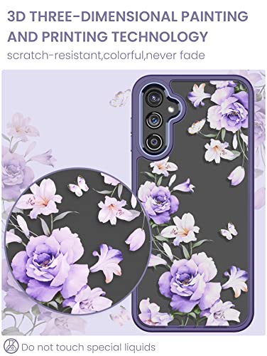 DagoRoo for Samsung Galaxy A16 5G Case+Tempered Glass Screen Protector,Military Grade Protective Slim Soft TPU+Hard PC,Girls Women Crystal Clear Flower Pattern Case Cover for Galaxy A16 5G-Daffodils
