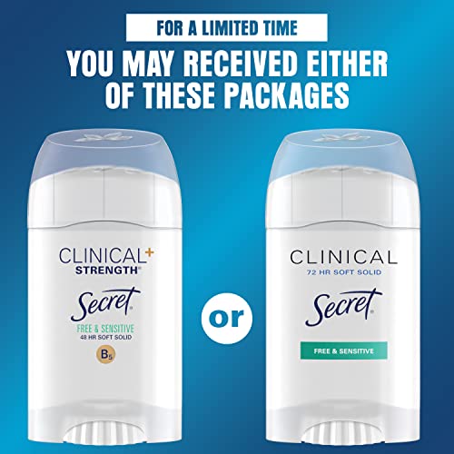 Secret Clinical Strength Antiperspirant and Deodorant for Women, Stress Response, 3X Stress Sweat Protection, PH Balancing Minerals, Invisible Solid, 2.6 oz