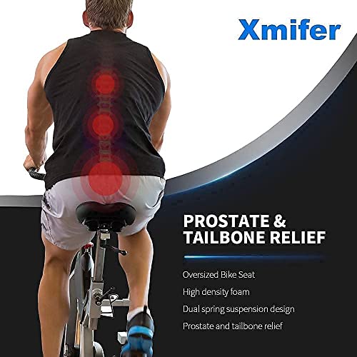 Xmifer Oversized Bike Seat, Comfortable Bike Seat - Universal Replacement Bicycle Saddle - Waterproof Leather Bicycle Seat with Extra Padded Memory Foam - Bicycle Seat for Men/Women (Black)