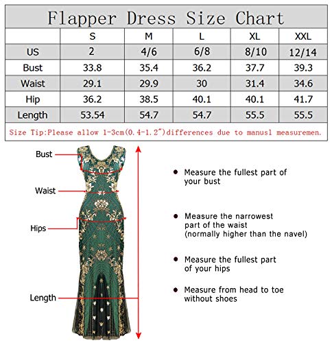 Women Evening Floral Dress 1920s Sequin Flapper Cocktail Mermaid Formal Gown with 20s Gatsby Accessories Set