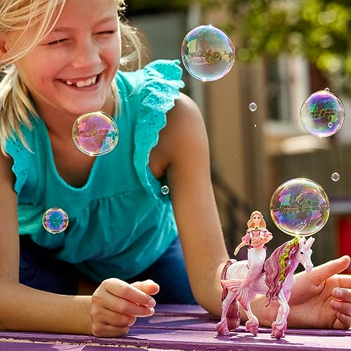 Schleich Bayala Mermaid Feya Riding Underwater Unicorn, 3-Piece Playset - Glittery Undersea Princess Doll and Unicorn Poseable Figurines with Accessories for Girls and Boys, Gift for Kids Ages 5+