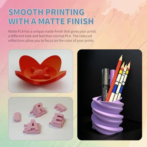 OVERTURE PLA Matte 3D Printer Filament 1.75mm, Matte PLA 1kg Cardboard Spool (2.2lbs), Dimensional Accuracy +/- 0.02 mm (Matte Purple)