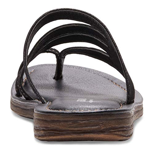 Eastland Women's Thong Slide Flat Sandal, Brown, 6