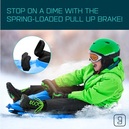 Gizmo Riders Stratos Snow Sled for Kids 2 Person Steerable Snow Bobsled, Kids Sled, Toddler Sled for Ages 3 and Up, Plastic Sled with Brake & Anti-Slip Seat, Racing Sleds for Kids, Holds 250 lbs