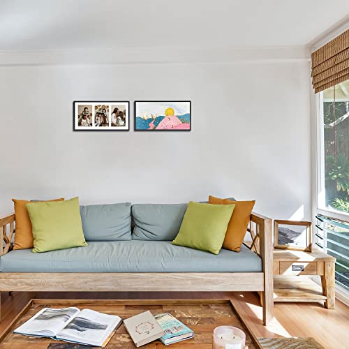 Golden State Art, Set of 10, 7x14 White Photo Wood Collage Frame with Mat Displays (3) 4"x6" Pictures