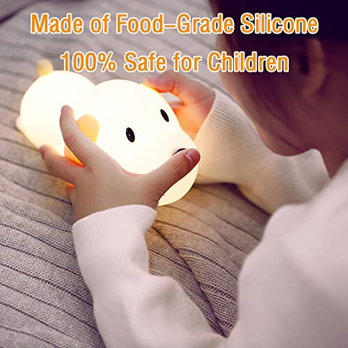 LEDHOLYT Night Light for Kids,Cute Silicone Nursery Puppy Lamp for Baby and Toddler,Animal NightLight for Boys and Girls,Squishy Night Lamp for Bedroom,Kawaii Bedside Lamp for Kids Room(Puppy)