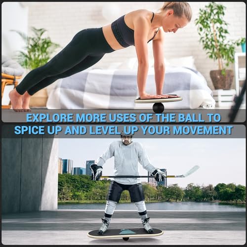 Sportneer Balance Board - 7 Modes Surf Balance Board Trainer with Adjustable Stoppers - Exercise Balancing Stability Trainer for Workout Improve Balance Physical Therapy - Roller & 2.8'' Ball Included