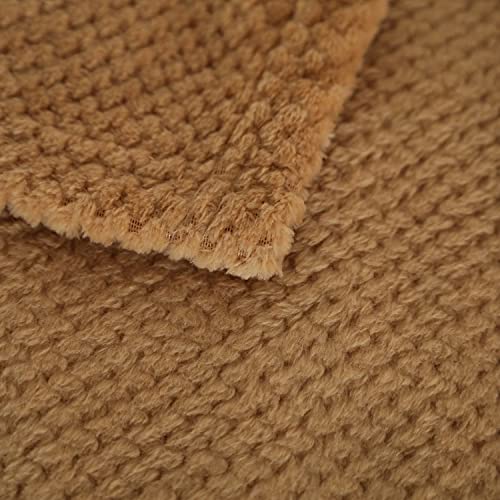 SOCHOW Flannel Fleece Throw Blanket with Super Soft Waffle Textured Patterns, No-Shedding Warm, Lightweight, Versatile for All Seasons, Perfect for Bed Sofa Couch (60 x 80 Inches), Mint