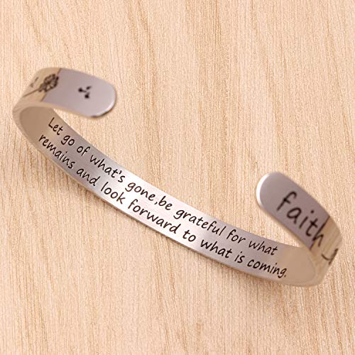 Friend Bracelets Friendship Bracelet Gifts for Friend Birthday Gifts for Her Long Distance Quotes Engraved Cuff Bangle Jewelry