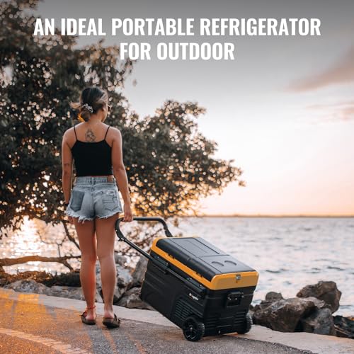 BougeRV 12 Volt Car Refrigerator Dual Zone, Portable Freezer Fridge APP Control, CRD35 (35L) Compressor Freezer Fridge 12V/24VDC 110~240V AC, for Truck Van RV Camper SUV Boat Travel Camping Road Trips