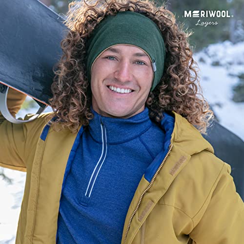 MERIWOOL Lightweight Reversible Merino Wool Headband for Women and Men