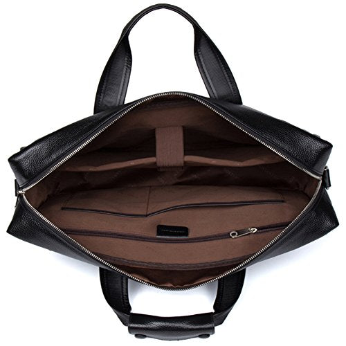BOSTANTEN Leather Briefcase Handbag Messenger Business Bags for Men Black