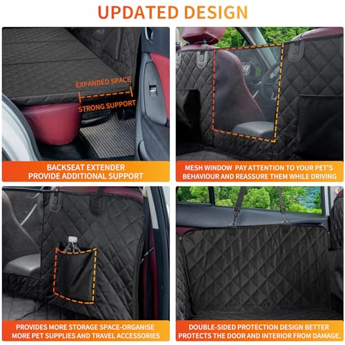 Dog Car Seat Cover for Back Seat,Back Seat Extender for Dogs with Large Space,Car Seat Protector Supports 330 lbs,Hard Bottom Car Seat Cover for Dogs with Waterproof.Back Seat Cover for SUV,Car&Truck