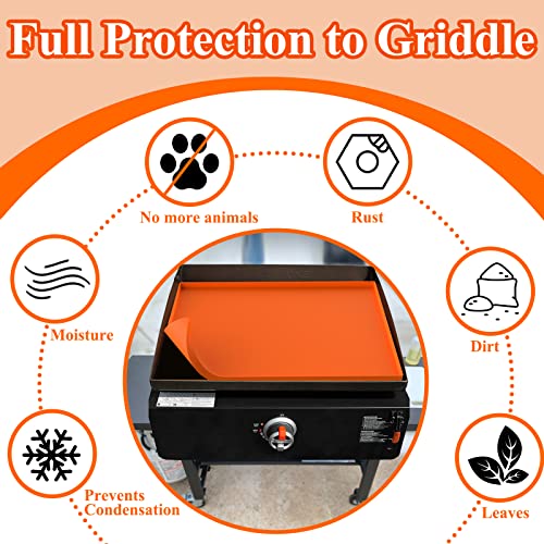 BANGIE Griddle Cover Mat for Blackstone 17 Inch Griddle Accessories - Full Wrap-Around Protection Silicone Mat for Griddle - Food Grade Silicone Grill Mat - ORANGE