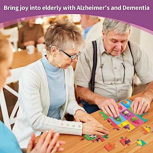 sunhigh Dementia Puzzles for Elderly, 30 Piece Cupcakes Jigsaw Puzzle, Alzheimer’s Products and Activities for Seniors