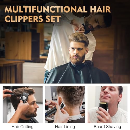 Suttik Professional Hair Clippers and Trimmers Set, Electric Razor Foil Shavers for Men, 3 in 1 Cordless Barber Kit Hair Cutting Kit with Travel Case Barber Clippers Set Professioal for Men