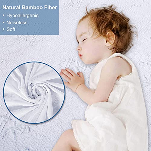 Waterproof Mattress Protector Twin Size Mattress Cover Cooling Mattress Pad Breathable Noiseless Soft Bed Protector Deep Pocket Fits 6"-15", Machine Washable (Twin, 1 Pack)