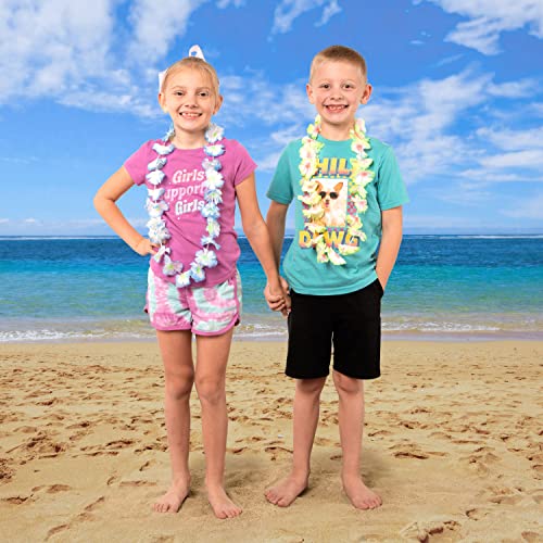 Joyin Toy 36 Counts Hawaiian Leis Bulk, Tropical Flower Lei Hawaiian Lei Beach Hawaii Luau Party Favors Decoration Birthday Party Supplies(3 Dozen)