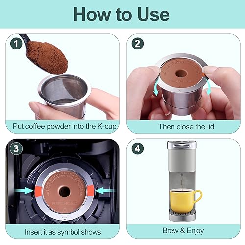 RETHONE K Cup Reusable Coffee Pods, Universal Stainless Steel Reusable K Cups Compatible with Keurig 1.0 & 2.0 Coffee Machines Brewers Refillable K Cups (1 Pack)