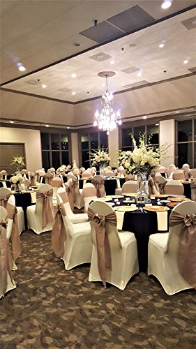Obstal 50 PCS Satin Chair Sashes Bows for Wedding Reception- Universal Chair Cover Back Tie Supplies for Banquet, Party, Hotel Event Decorations