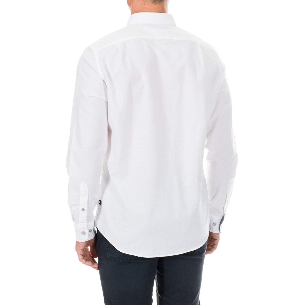 Nautica Men's Tall Long Sleeve Button Down Solid Oxford Shirt, White, 4X Big