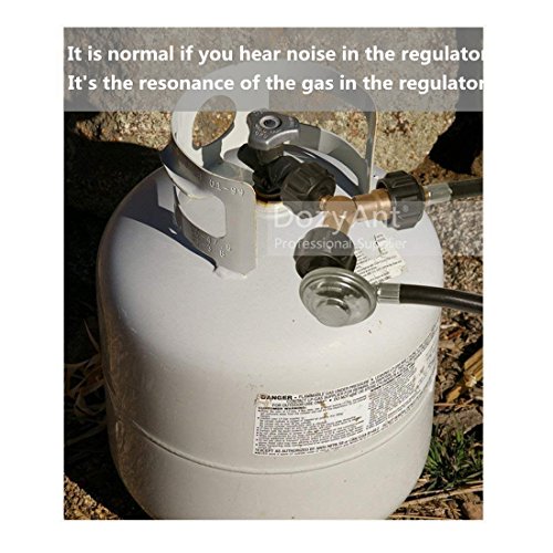 DOZYANT Vertical 2 Feet Propane Regulator and Hose Universal Grill Regulator Replacement Parts, QCC1 Hose and Regulator for Most LP Gas Grill, Heater and Fire Pit Table,3/8" Female Flare Nut