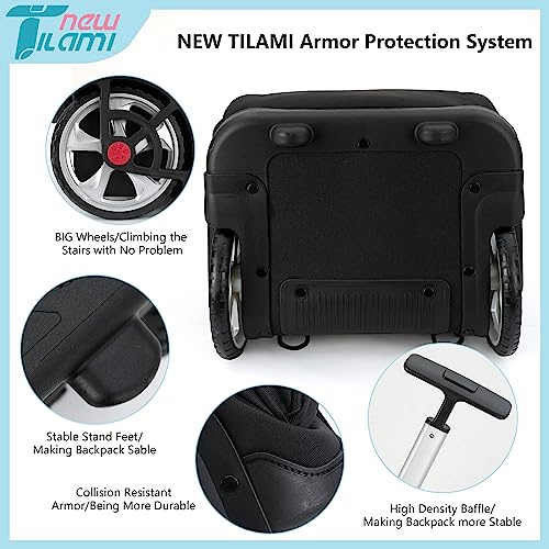 NEW TILAMI Rolling Backpack 19 inch Teens Rolling Backpack Cute Wheeled Computer Laptop Backpack Bookbag Roller Travel Bag College with Sneakers Bag, Yellow Graffit