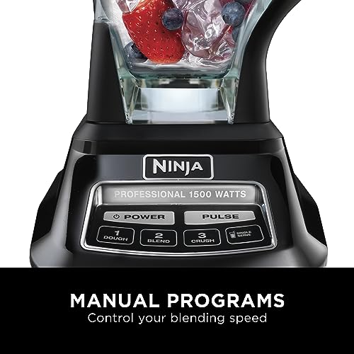 Ninja Blender, Food Processor, Blender for-Smoothies, Includes Pitcher, Smoothie Cup, and 8-Cup Bowl, Salsa, Dough, Shakes, Slush, and Frozen Drinks, Mega Kitchen System, 120 Volts, Black, BL770AMZ