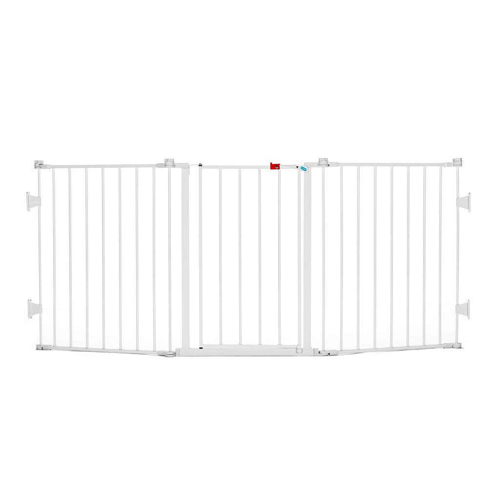 Regalo 76 Inch Super Wide Configurable Baby Gate, 3-Panel, Includes Wall Mounts and Hardware