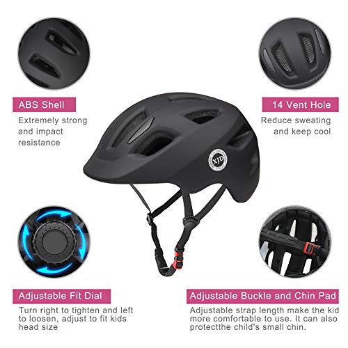 XJD Toddler Helmet Kids Bike Helmet Baby Multi-Sport Adjustable Skateboard Helmet for Kids Boys Girls Infant Helmet Lightweight for Age 1 and Older (Black, X-Small: 18.11"-20.08" / 46-51 cm)