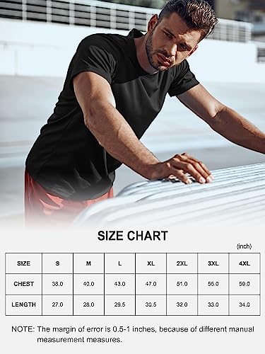 5 Pack Mesh Dry Fit Gym Tshirts for Men Quick Dry Crew Neck Running Active Fitness Training Sport Tee Shirts，BR-S