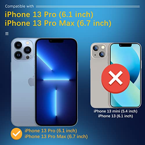 UniqueMe [3 Pack] Camera Lens Protector Compatible with iPhone 13 Pro 6.1" / 13 Pro Max 6.7" Tempered Glass,[Case Friendly][New version][Scratch-Resistant][Easy Installation] -Sierra Blue