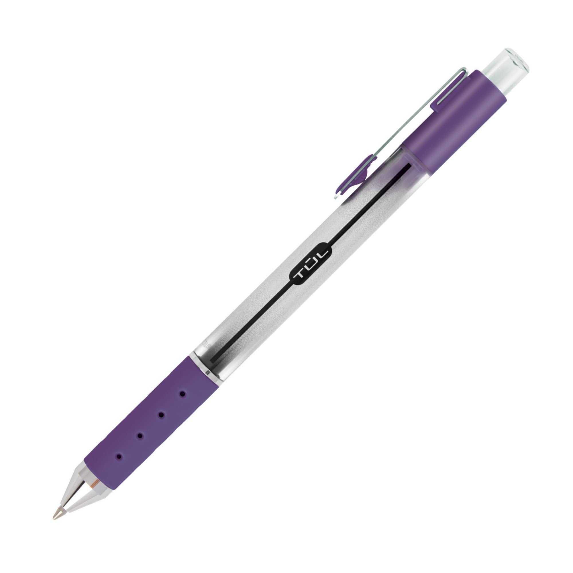 TUL Retractable Gel Pens, Needle Point, 0.5 mm, Gray Barrel, Assorted Bright Ink Colors, Pack Of 8