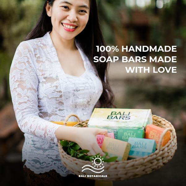 Mens Natural Soap Bar - Bali Bars Men All Natural Cold Process Castile Bath Body Soap Bar For Men with Premium Essential Oils Vegan Handmade (6pcs of 4.5oz Each) Gift Set