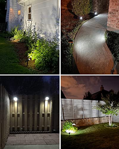 LOTMOS Solar Spot Lights Outdoor - [1 Pack/72 LED/3 Modes] 2-in-1 Solar Landscape Spotlights, Auto On/Off IP67 Waterproof Solar Powered Wall Lights for Front Door, Backyard, Garage, Deck(Cool White)