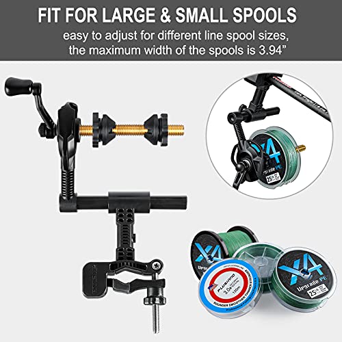 PLUSINNO Fishing Line Spooler with Unwinding Function, Fishing line Spooling Station Versatile for Both Thick & Thin Rods, Works with Spinning Reel, Cast Reel (Fishing Rod & Table Clamp Spooler)