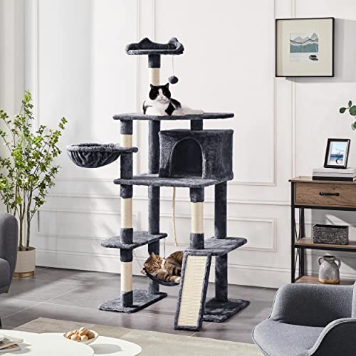 Topeakmart 70 inches Cat Tree Tower with Scratching Post for Large Cats Activity Center Climber Tower Stand Furniture