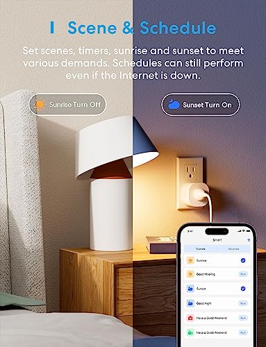 meross Smart Plug Mini Support Apple HomeKit, Siri, Alexa, App Control, Timer, 15A & Reliable Wi-Fi, No Hub Needed, 2.4G WiFi Only, 2 Pack