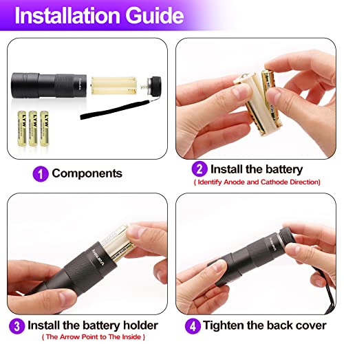Black Light UV Flashlight,Vansky Blacklight 12 LED Urine Detector For Dog/Cat/Pet Urine & Dry Stains and Bed Bug On Carpets/Rugs/Floor,Matching with Pet Odor Eliminator