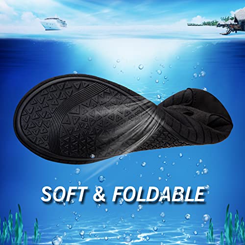 IceUnicorn Water Shoes Quick Dry Swim Aqua Barefoot Socks for Women Men(Black Size 14)