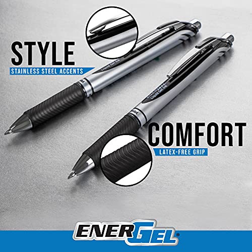 Pentel® EnerGel™ Inspire Pens, Medium Point, 0.7 mm, White Barrel, Black Ink, Pack Of 6 Pens