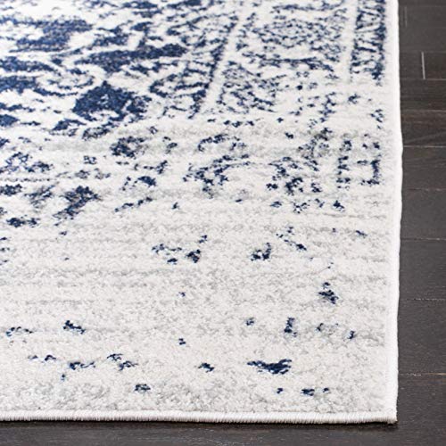 SAFAVIEH Madison Collection Area Rug - 8' x 10', Fuchsia & Ivory, Snowflake Medallion Distressed Design, Non-Shedding & Easy Care, Ideal for High Traffic Areas in Living Room, Bedroom (MAD603R)