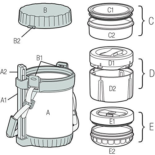 THERMOS All-In-One Vacuum Insulated Stainless Steel Meal Carrier with Spoon, Smoke