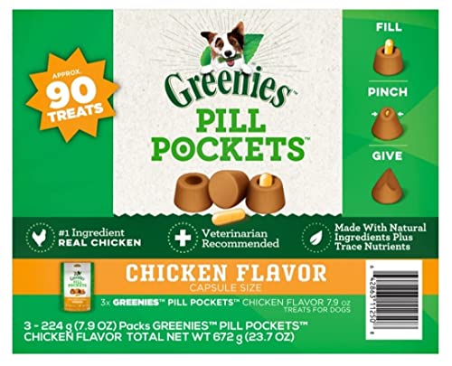 Feline Greenies Pill Pockets Cat Treats, Salmon, 45 Treats, 1.6 Oz. (Pack Of 6)