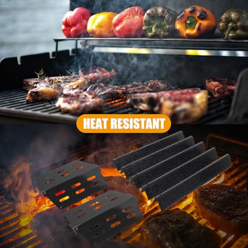 WEBROIL 17.5 Inch Flavorizer Bars and Heat Deflector Replacement Parts for Weber Genesis 300 Series E/S/EP/CEP-310 320 330 with Front Control Knobs, Porcelain Enamel Grill Parts for Weber 7622 7620