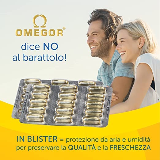 OMEGOR® Vitality 1000 with 90% Omega-3 TG! IFOS 5-Star Certified Since 2006. EPA 535mg and DHA 268mg per 2 Capsules. Minimum 90% Triglyceride Structure and Molecular Distillation | 60 Capsules