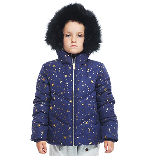 Rokka&Rolla Girls' Heavyweight Puffer Jacket Quilted Winter Coat with Hooded Faux Fur