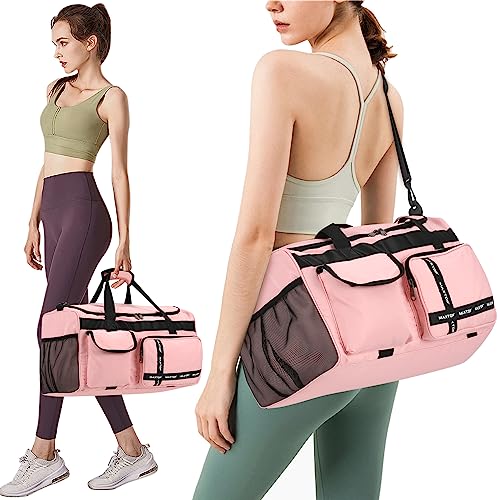 MAXTOP Gym Bag for Women Travel Duffle Bag Carry On Tote Weekender Overnight Bags Large Capacity Duffel Bag With Shoe Compartment,Yoga Tote Bag with Dry and Wet Separation