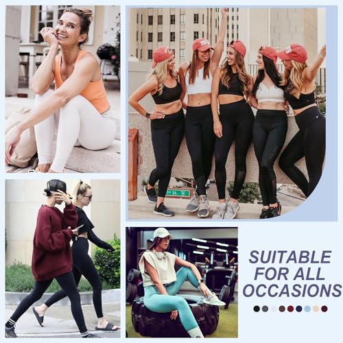 FULLSOFT 4 Pack Leggings with Pockets for Women,Soft High Waisted Tummy Control Workout Yoga Pants(4 Pack Black,Small-Medium)